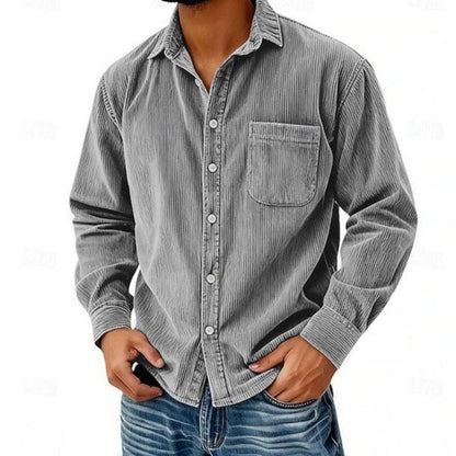 MaisonVirel-Paris | CHEMISE BOUTONNÉE EN VELOURS CÔTELÉ POUR HOMME