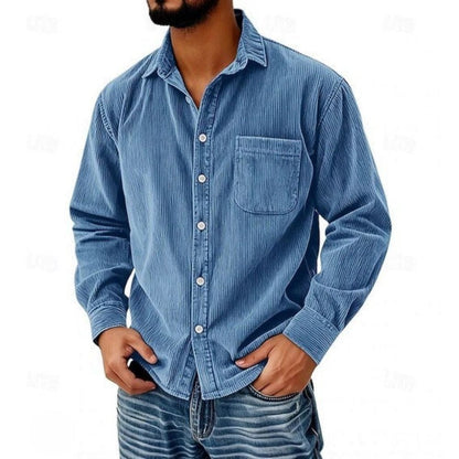 MaisonVirel-Paris | CHEMISE BOUTONNÉE EN VELOURS CÔTELÉ POUR HOMME