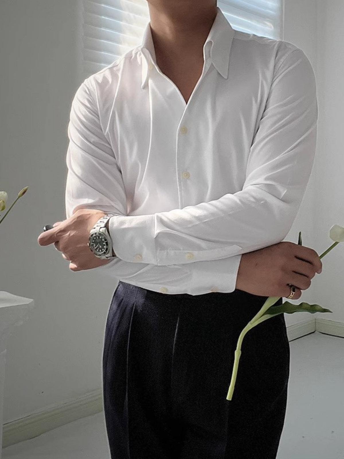 MaisonVirel-Paris | CHEMISE ATHLÉTIQUE ITALIENNE POUR HOMME EN BAMBOU