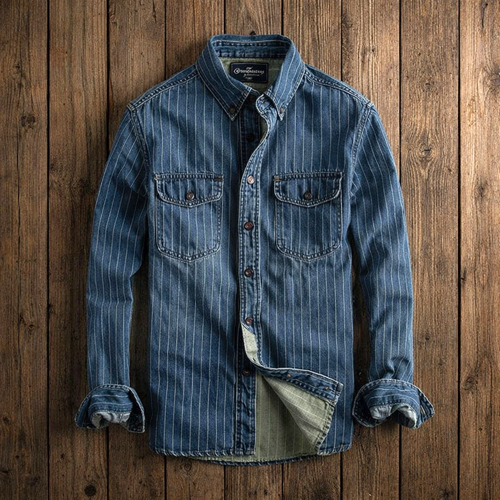 MaisonVirel-Paris | CHEMISE À RAYURES MANCHES LONGUES POUR HOMME