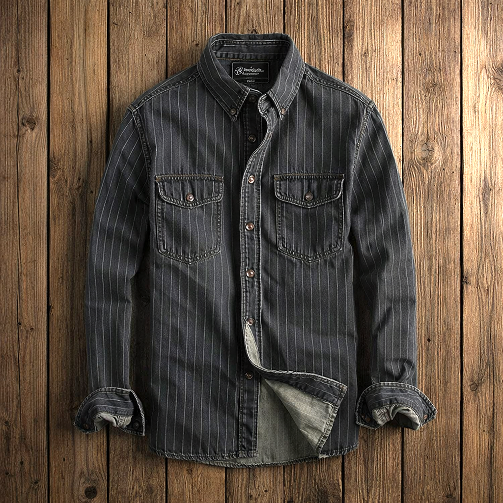 MaisonVirel-Paris | CHEMISE À RAYURES MANCHES LONGUES POUR HOMME