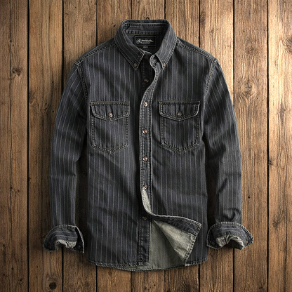 MaisonVirel-Paris | CHEMISE À RAYURES MANCHES LONGUES POUR HOMME