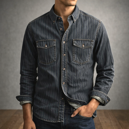 MaisonVirel-Paris | CHEMISE À RAYURES MANCHES LONGUES POUR HOMME