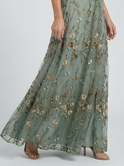 MaisonVirel-Paris | Robe Maxi Halter Bloom Flow Selora