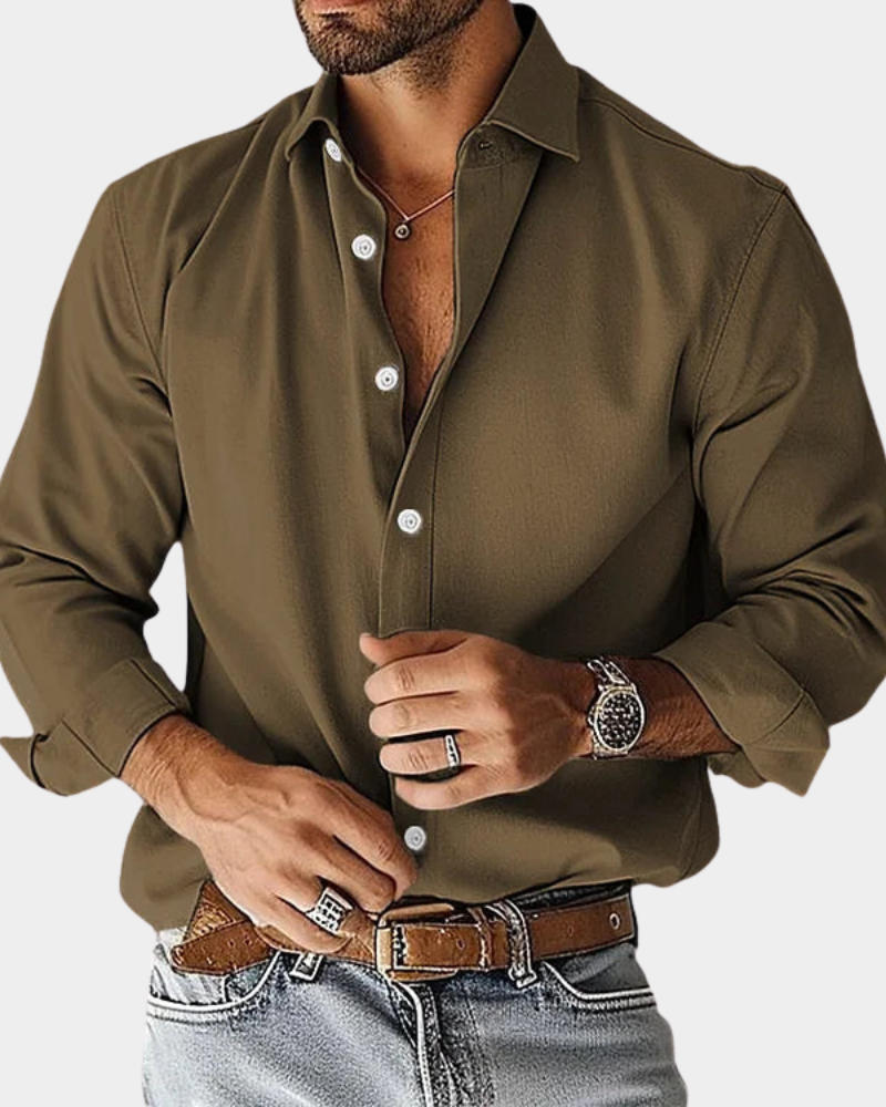 MaisonVirel-Paris | CHEMISE BOUTONNÉE ÉTIREMENT COUPE SLIM POUR HOMME