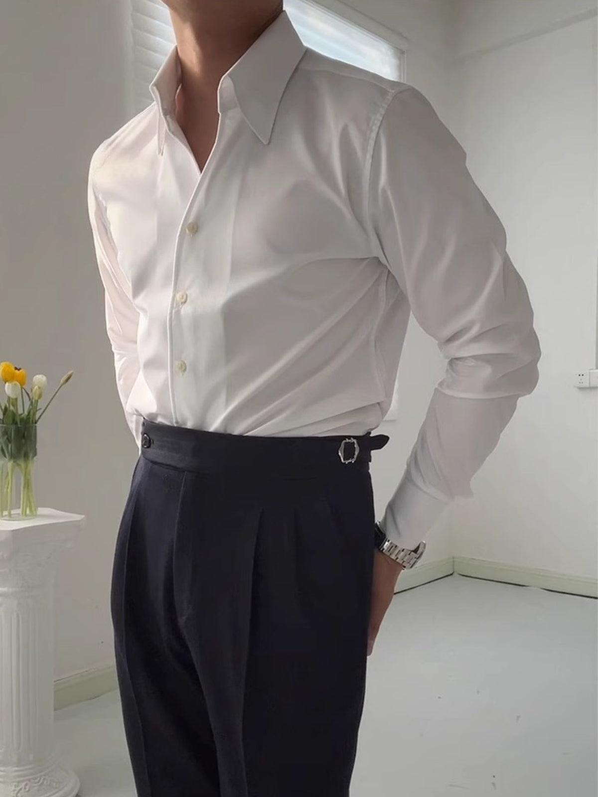 MaisonVirel-Paris | CHEMISE ATHLÉTIQUE ITALIENNE POUR HOMME EN BAMBOU