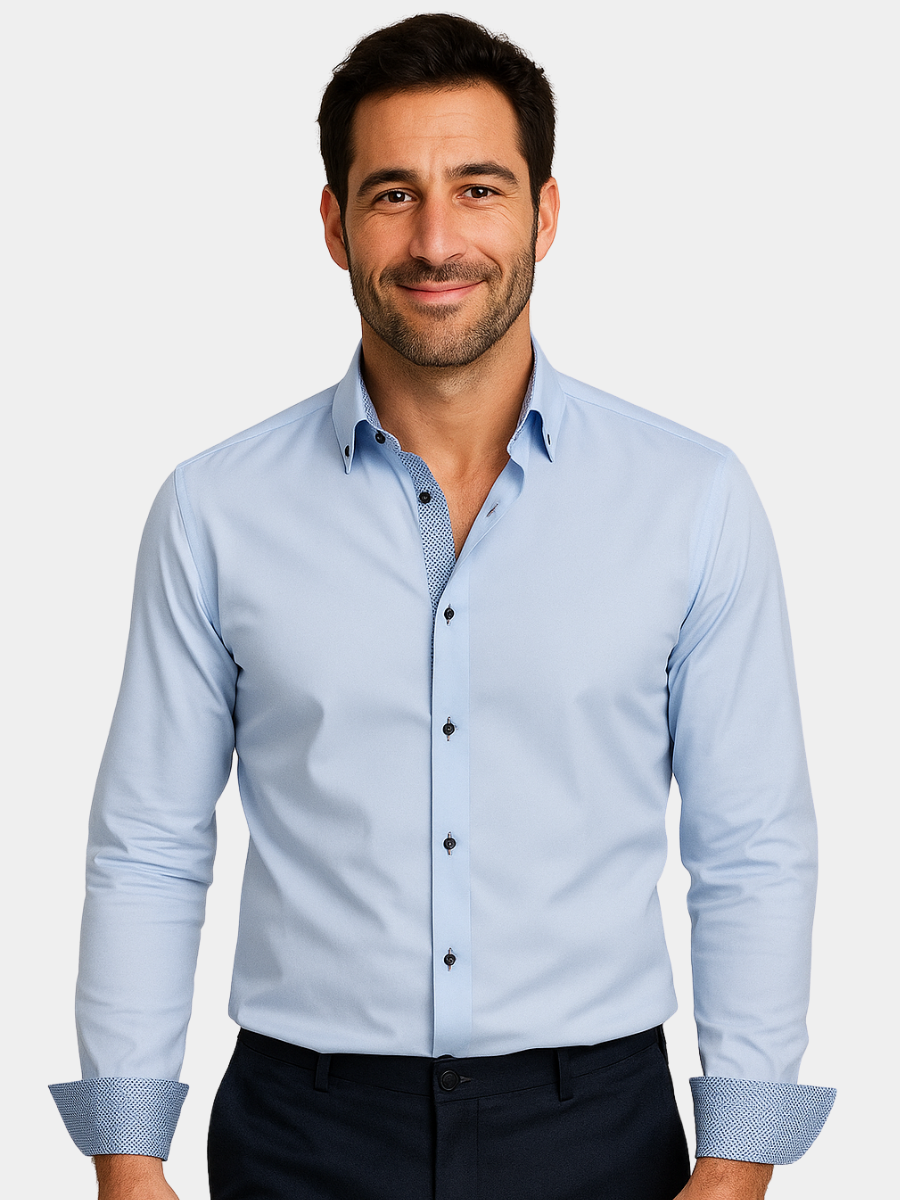 DELACROIX | CHEMISE ÉLÉGANTE LÉGÈRE AVEC DÉTAILS CONTRASTÉS