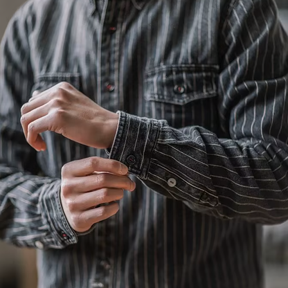 MaisonVirel-Paris | CHEMISE À RAYURES MANCHES LONGUES POUR HOMME