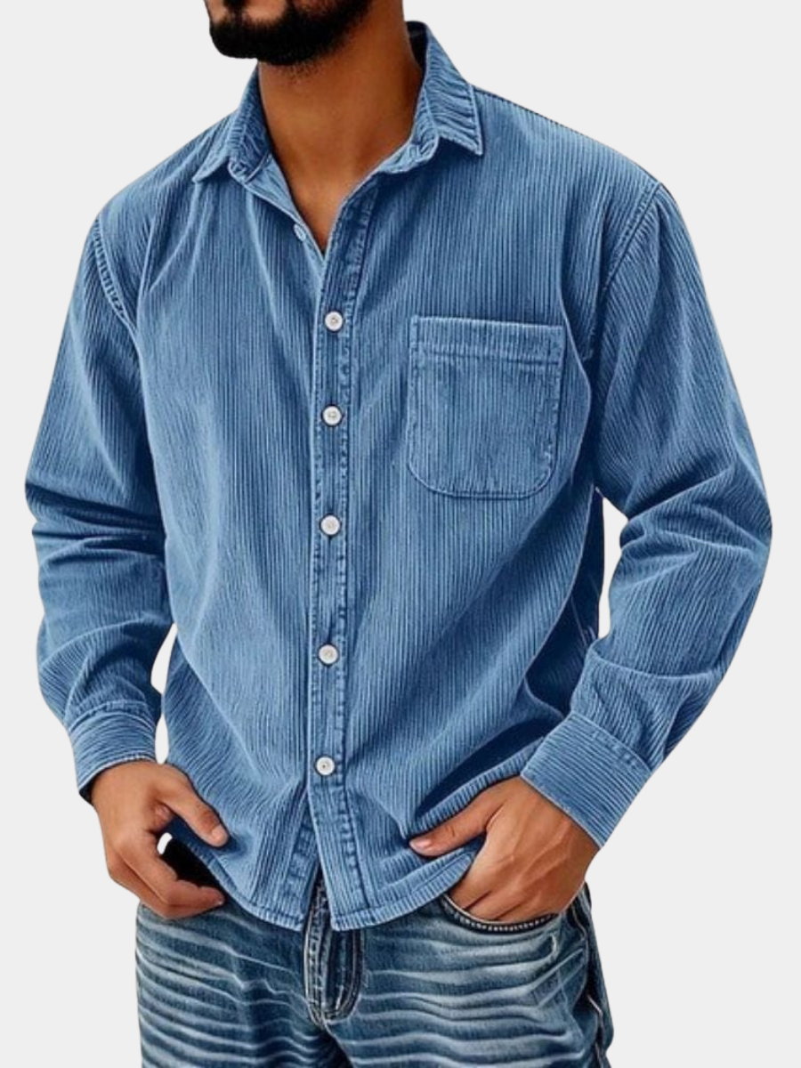 MaisonVirel-Paris | CHEMISE BOUTONNÉE EN VELOURS CÔTELÉ POUR HOMME