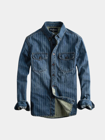 MaisonVirel-Paris | CHEMISE À RAYURES MANCHES LONGUES POUR HOMME